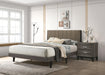 ACME Valdemar Queen Bed, Brown Fabric & Weatheted Gray Finish BD00571Q image