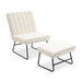 Off White CashmereModern Lazy Lounge Chair, Contemporary Single Leisure Upholstered Sofa Chair Set image