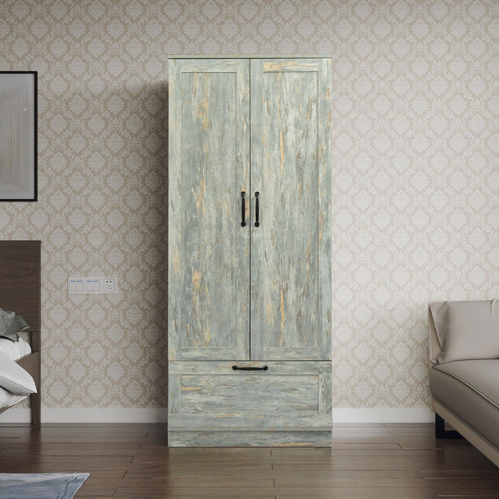 High wardrobe and kitchen cabinet with 2 doors,Grey image