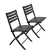 2PCS Outdoor Indoor Folding Chairs Aluminum Patio Dining Chairs, Grey image