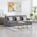 Nolan Gray Linen Fabric Sofa with Pillows and Interchangeable Legs image