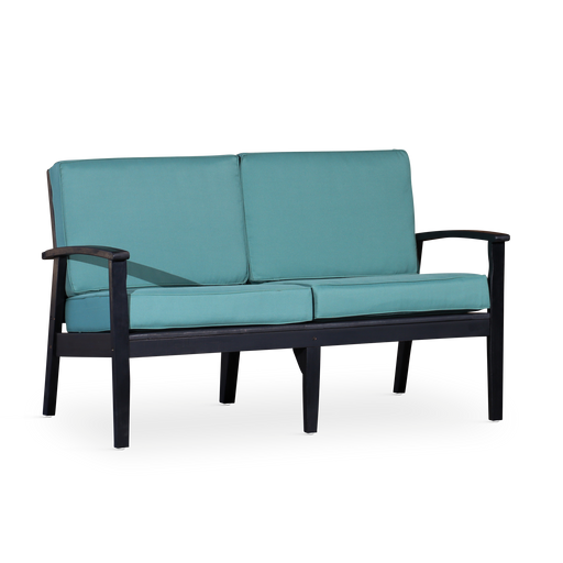 Eucalyptus Loveseat with Cushions, Espresso Finish, Sage Cushions image