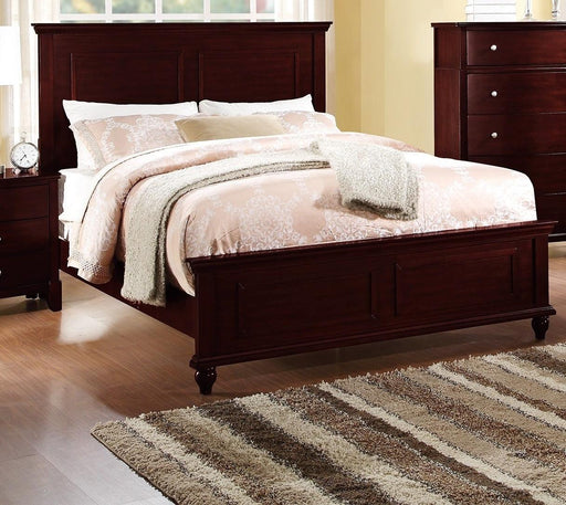 Queen Size Bed Brown Finish Plywood Particle Board 1pc Bed Bedroom Bed Bedroom Furniture image