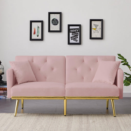 PINK VELVET SOFA BED image