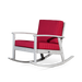 Eucalyptus Rocking Chair with Cushions, Silver Gray Finish, Burgundy Cushions image