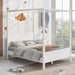 Queen Size Canopy Platform Bed with Headboard and Footboard,Slat Support Leg - White image