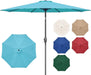 Simple Deluxe 9' Patio Umbrella Outdoor Table Market Yard Umbrella with Push Button Tilt/Crank, 8 Sturdy Ribs for Garden, Deck, Backyard, Pool, Turquoise image